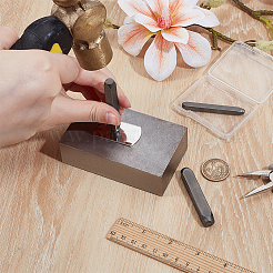 3個 3種類のスタイルのスチールレザースタンプ  長方形  クロス  60.5x6x6mm  模様：4.5~9x3.5~6ミリ  1個/スタイル&nbsp;AJEW-BC0008-98B