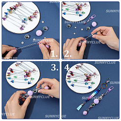 24Pcs 12 Colors Stainless Steel Beadable Keychain Bar for Jewelry Making DIY Crafts&nbsp;AJEW-SC0031-54B