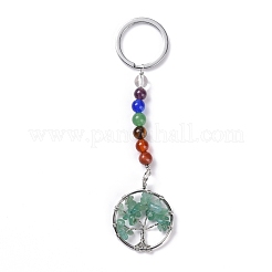 Gemstone and Natural Green Aventurine Chakra Keychain&nbsp;KEYC-P037-A05