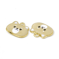 塗装合金ペンダント  猫のチャーム  カドミウムフリー＆ニッケルフリー＆鉛フリー  ゴールドカラー  淡いチソウ  18x20x2.5mm  穴：2.3mm&nbsp;PALLOY-P288-02G-05