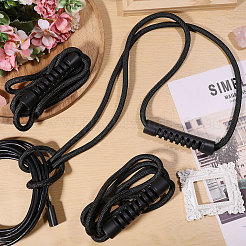 ABSとポリエステルラテックス製の頑丈な収納ストラップ  ブラック  1520x22mm&nbsp;AJEW-WH0596-858C