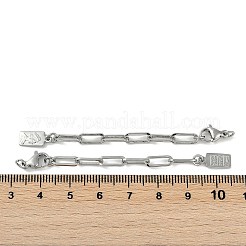 真鍮チェーンで終わる  カドミウムフリー＆ニッケルフリー＆鉛フリー  長方形  プラチナ  74mm  穴：2.5mm&nbsp;KK-P283-29P