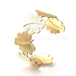 304 Stainless Steel Open Cuff Bangles for Women&nbsp;BJEW-Z083-02G-07