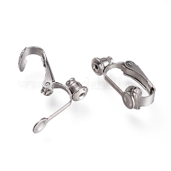 Tarnish Resistant 304 Stainless Steel Clip-on Earring Converters Findings&nbsp;STAS-O110-20P