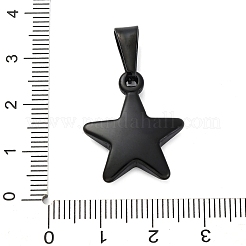 イオンプレーティング（IP）304ステンレスペンダント  スター  ブラック  23.5x20x5mm  穴：10x4.5mm&nbsp;STAS-I135-25B