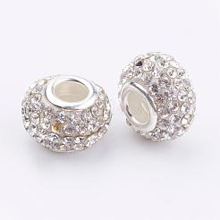 Grade A Rhinestone Big Hole European Beads for Charm Bracelets&nbsp;X-CPDL-H001-7