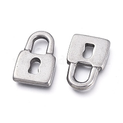 変色しにくい304ステンレススチールペンダント  ロック  ステンレス鋼色  16.8x11.2x2.4mm  穴：5.5x4mm&nbsp;STAS-K207-46P