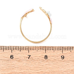 304ステンレススチールカフオープンリング  エナメル  シェル形状  usサイズ7 1/4(17.5mm)&nbsp;LS-RJEW-C148-01B-G