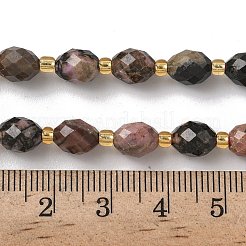 天然石ロードナイトビーズ連売り  多面カット  ライス  シードビーズで  7.5~8x6~7.5mm  穴：0.8~1mm  約36~40個/連  15.55~15.75''（39.5~40センチメートル）&nbsp;G-F809-A21-01