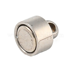 変色しにくい304ステンレススチール製マグネット留め具  カン付き  コラム  ステンレス鋼色  10mm  穴：1.2mm&nbsp;LS-STAS-B071-20P