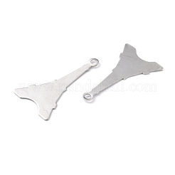 変色しにくい201ステンレススチールペンダント  エッフェル塔  ステンレス鋼色  36x20.5x0.5mm  穴：2.2mm&nbsp;STAS-K217-59