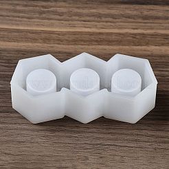 DIY キャンドルスティック シリコン型  キャンドル作り用  ホワイト  六角  4.5x11x2.75cm  内径：2.2のCM&nbsp;DIY-G114-03B