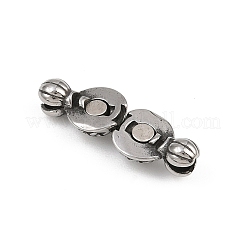 316サージカルステンレススチール製マグネット留め具  ラウンド  アンティークシルバー  8x16x8mm  分離：8x12x6mm。&nbsp;STAS-Z165-10AS-06