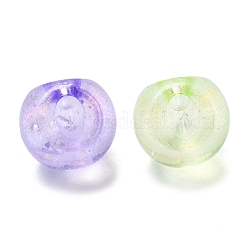 Plating Iridescent Luminous Acrylic Beads&nbsp;OACR-R256-04