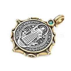 Brass Micro Pave Cubic Zirconia Pendants&nbsp;KK-C251-20AG