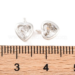 Brass Micro Pave Clear Cubic Zirconia Pendants&nbsp;KK-U024-07S