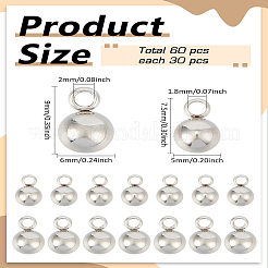 60Pcs 2 Styles Tarnish Resistant 304 Stainless Steel Pendants&nbsp;STAS-LP0002-57