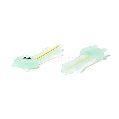明るいPVCカボション  ヘアアクセサリー用  ワニ  淡緑色  28x64x5mm&nbsp;LS-PVC-B001-03
