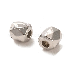 CCBプラスチックビーズ  多面カット  六角  プラチナ  4.5x4.5mm  穴：1.8mm&nbsp;LS-CCB-A001-12B-P