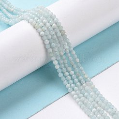 天然石アマゾナイトビーズ連売り  多面カットラウンド  2mm  穴：0.8mm  約168個/連  14.57''（37センチメートル）&nbsp;G-A129-2mm-20