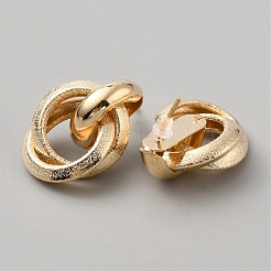 女性用アイアンツイストノットスタッドピアス  ゴールドカラー  27.5x19.5mm&nbsp;EJEW-WH0004-106E