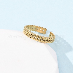 304 Stainless Steel Open Cuff Rings for Women&nbsp;RJEW-K309-11B-G