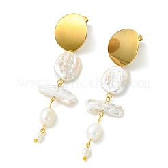 Natural Nucleated Baroque Keshi Pearl Stud Earrings&nbsp;EJEW-JE07152