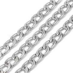 楕円形酸化アルミカーブチェーン  溶接されていない  スプールで  プラチナ  リンク：16.5x12x2.5mm&nbsp;CHA-K003-07P