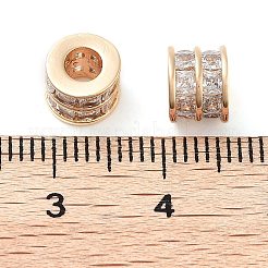 Brass Micro Pave Clear Cubic Zirconia Beads&nbsp;KK-U028-20G