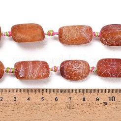 天然石風化瑪瑙ビーズ連売り  染め＆加熱  ナゲット  タンブルストーン  サンゴ  19~25x13~17x13~15mm  穴：2mm  約14個/連  15.35~15.51''（39~39.4センチメートル）&nbsp;G-A321-P02-01