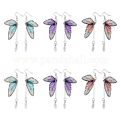 Brass Wing Dangle Earrings&nbsp;EJEW-YW00009-01