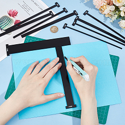 アクリル製本定規 1 セット  製本用品  ブラック  199x20~40x3mm  10個/セット&nbsp;DIY-FG0005-59