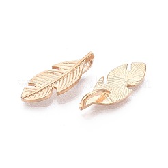 合金ペンダント  葉  カドミウムフリー＆鉛フリー  ライトゴールド  23x9x5mm  穴：6x2.2mm&nbsp;PALLOY-T092-49KCG