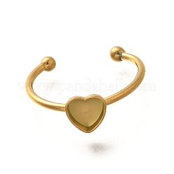 304 Stainless Steel Open Cuff Ring Components&nbsp;STAS-M057-01G-G
