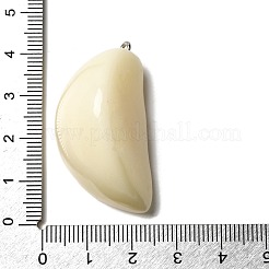 不透明樹脂ペンダント  プラチナ鉄ループ付き  ABカラー  ニンニク  40x22x21mm  穴：2mm&nbsp;FIND-I044-16B