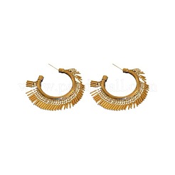 Alloy C-Shaped Stud Earrings&nbsp;FS-WGEF358-01