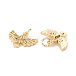 Brass Micro Pave Clear Cubic Zirconia Charms&nbsp;KK-G415-31G