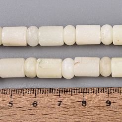 天然な白アフリカオパールビーズ連売り  バレル＆ロンデル  8x10mm  穴：0.9~1.2mm  約50~52個/連  14.57~15.35インチ（37~39cm）  ロンデル：8x4.5~5mm&nbsp;G-Q616-09N