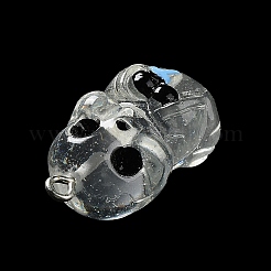 樹脂チャーム  プラチナトーンのアイアンループ付きハロウィーンゴーストチャーム  透明  28x15x16mm  穴：2mm&nbsp;CRES-D009-01E
