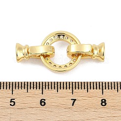 Brass Micro Pave Clear Cubic Zirconia Fold Over Clasps&nbsp;KK-M311-13G