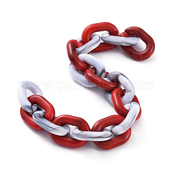 手作りアクリルアズキチェーン  天然石風  ミックスカラー  リンク：24x18x5mm  39.37インチ（1m）/連&nbsp;AJEW-JB00654-M
