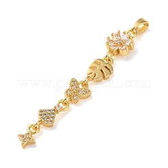 Brass Micro Pave Clear Cubic Zirconia Pendants&nbsp;LS-KK-D101-01B-G
