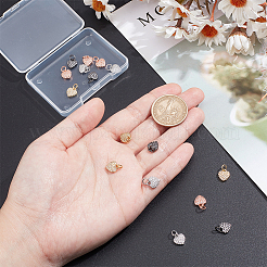 16Pcs 4 Colors Brass Micro Pave Cubic Zirconia Charms&nbsp;ZIRC-NB0002-09