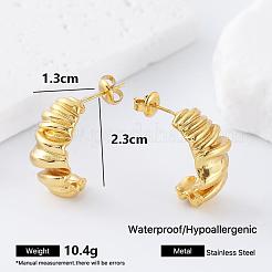 Irregular 304 Stainless Steel Twisted Stud Earrings for Women&nbsp;LS-FC7299