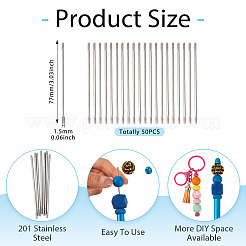 50Pcs 201 Stainless Steel Ball-Point Pen Displace Pin&nbsp;FIND-BT0001-36