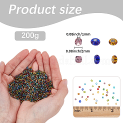 ガラスシードビーズ200g  銀並ぶ丸い穴  丸い小さなビーズ  ミックスカラー  2mm  穴：1mm  200 G /セッティング&nbsp;SEED-SP0001-16A