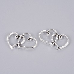 Tibetan Style Double Heart Links connectors&nbsp;TIBE-M029-02AS-LF