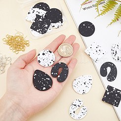 大きなダングルイヤリングのDIY製作キット  エアスペイ塗装アクリルパーツを含む  真鍮製のピアスフックとオープン丸カン  ジュエリー作りのための  ミックスカラー  ペンダント：16pcs / セット&nbsp;DIY-OC0007-94