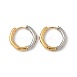 304 Stainless Steel Two Tone Hoop Earrings&nbsp;EJEW-P313-01B-G