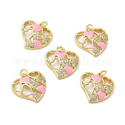 Real 18K Gold Plated Brass Micro Pave Clear Cubic Zirconia Pendants&nbsp;KK-E068-VB214-1